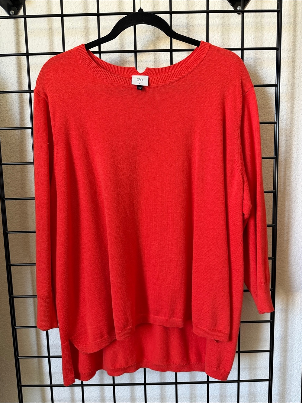 CAbi Orange Scoop Neck Lightweight Knit Sweater